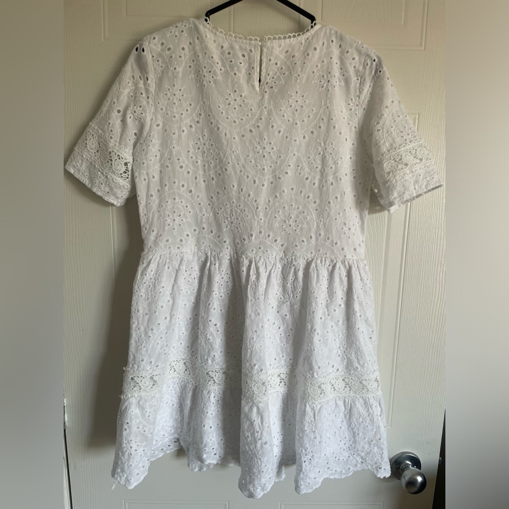 Cotton Eyelet Romantic White Dress S Sunday Mi Amor - Picture 9 of 15